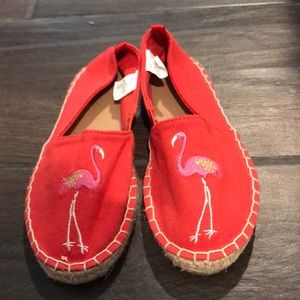 Girls Red Flamingo espadrilles